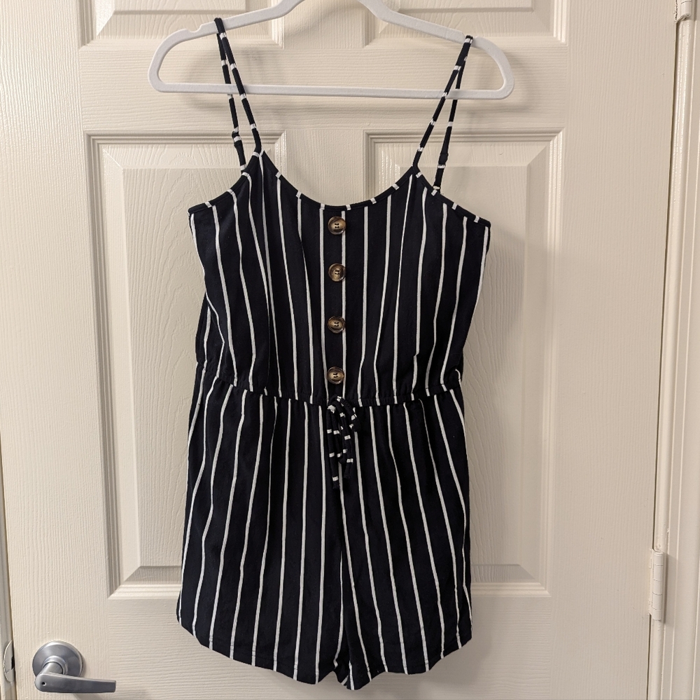 Striped Romper - Picture 1 of 3